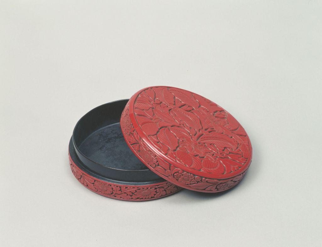 图片[3]-Round box with red purple calyx pattern-China Archive